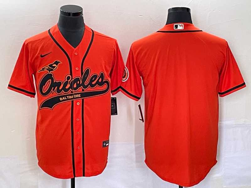 Men%27s Baltimore Orioles Orange Cool Base Stitched Baseball Jersey